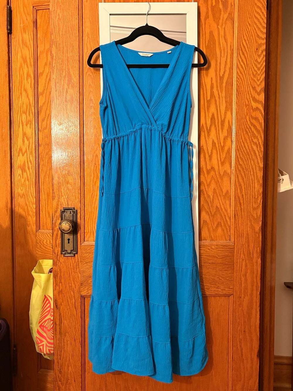 Max Studio London Women's Blue Tiered V-Neck Sleeveless Maxi Dress Size Style 39